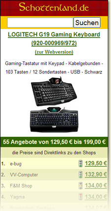 Schottenland Mobil Produktdetailseite Logitech G19