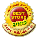 Schottenland.de BestStore 2009, Bester RMA-Service Gold