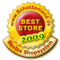 Schottenland.de BestStore 2009, Bestes Shopsystem Gold