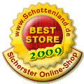Schottenland.de BestStore 2009, Sicherster Online-Shop Gold