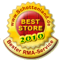 Schottenland.de BestStore 2010, Bester RMA-Service Gold
