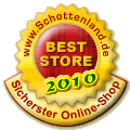 Schottenland.de BestStore 2010, Sicherster Online-Shop Gold