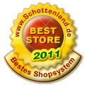 Schottenland.de BestStore 2011, Bestes Shopsystem Gold